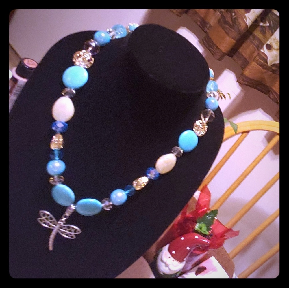 Women's handmade dragonfly necklace